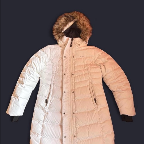 Lole Women's Cream Puffer Jacket with Faux Fur Hood - Picture 3 of 8